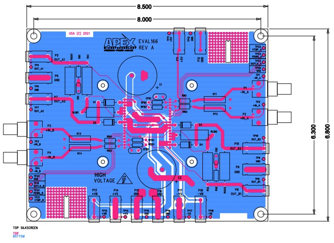 Mechanical Drawing - Apex Microtechnology EK87 Evaluation Kit